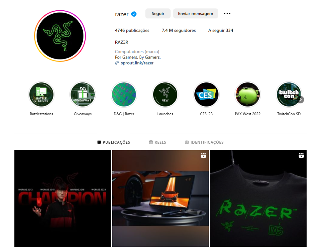 Razer vs Alienware - Razer Instagram